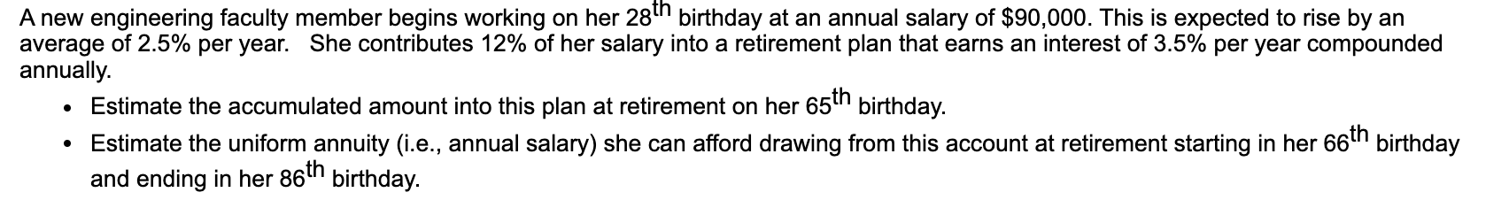 A new engineering faculty member begins working on her 28th birthday