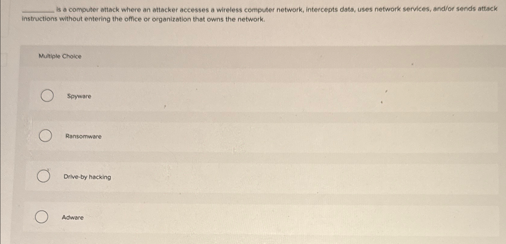  is a computer attack where an attacker accesses a wireless computer