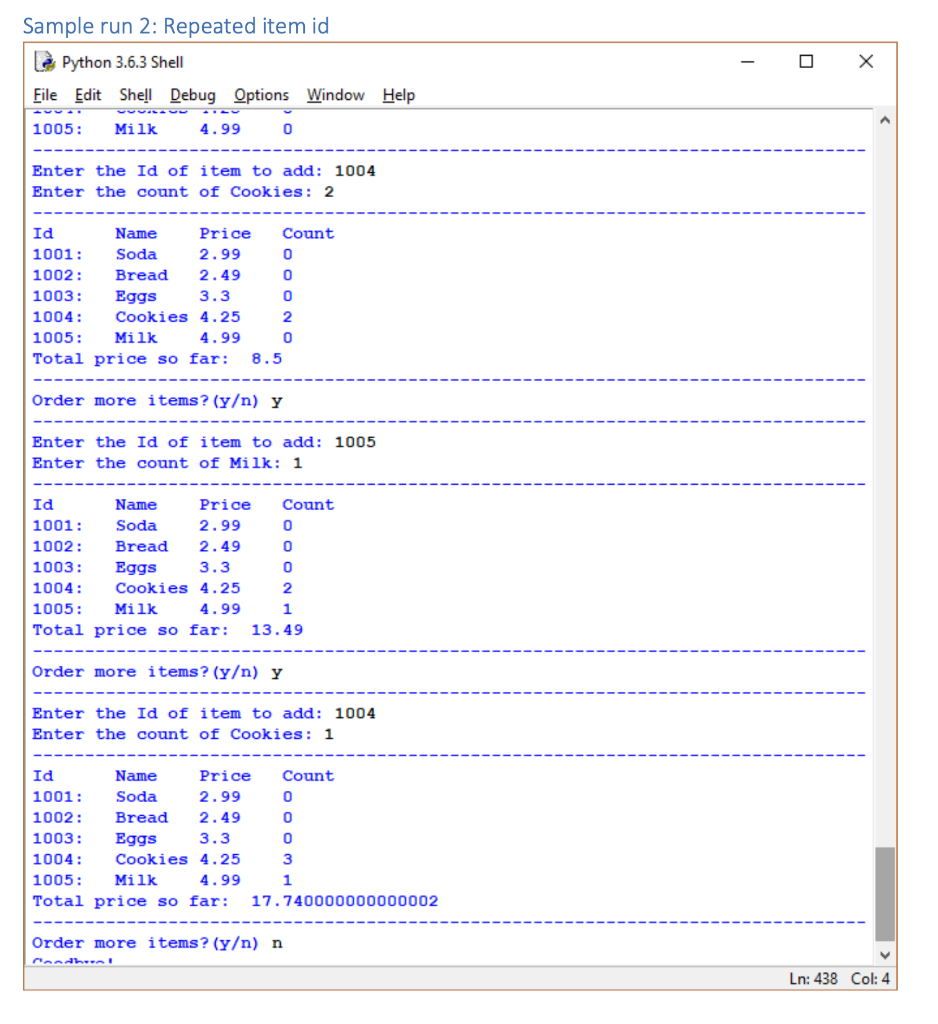You are given a partially written program that holds a master list