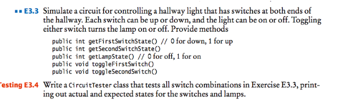 Do Practice Exercise E3.3. Name your class Circuit. Solve this without using