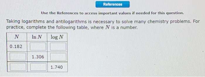 problems. For practice, complete the following table, where N is a number,