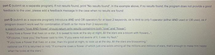 Do it in python Quote Search Program Improvements: part A (submit as