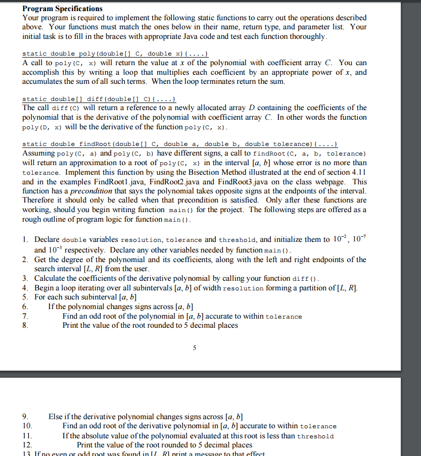 the real roots of a polynomial that lie within a specified range.