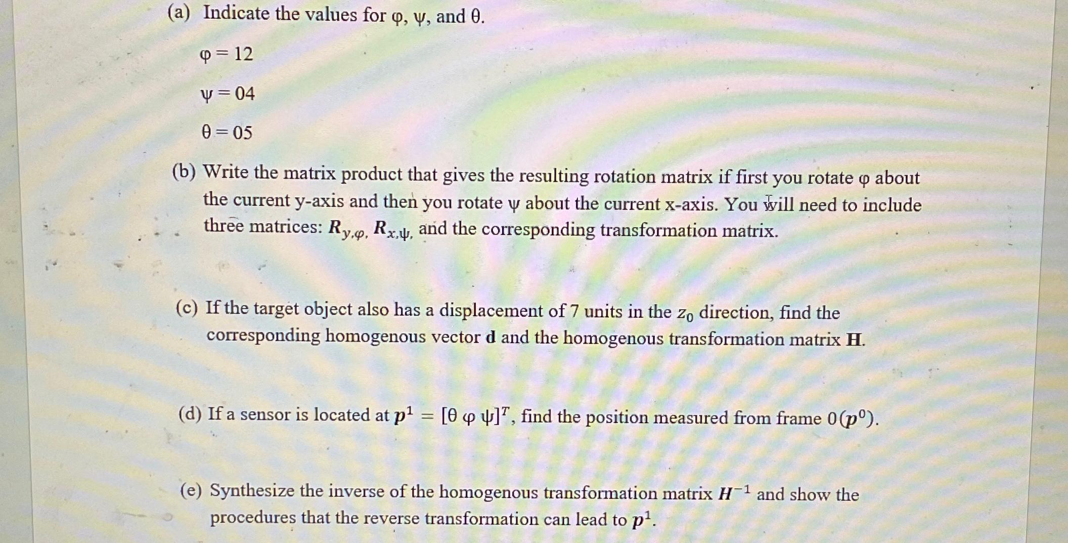  (a) Indicate the values for ,, and . =12 =04 =05