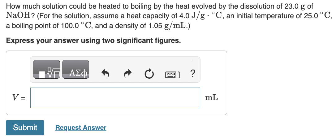How much solution could be heated to boiling by the heat
