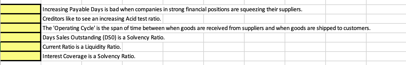 True or False: Increasing Payable Days is bad when companies in strong