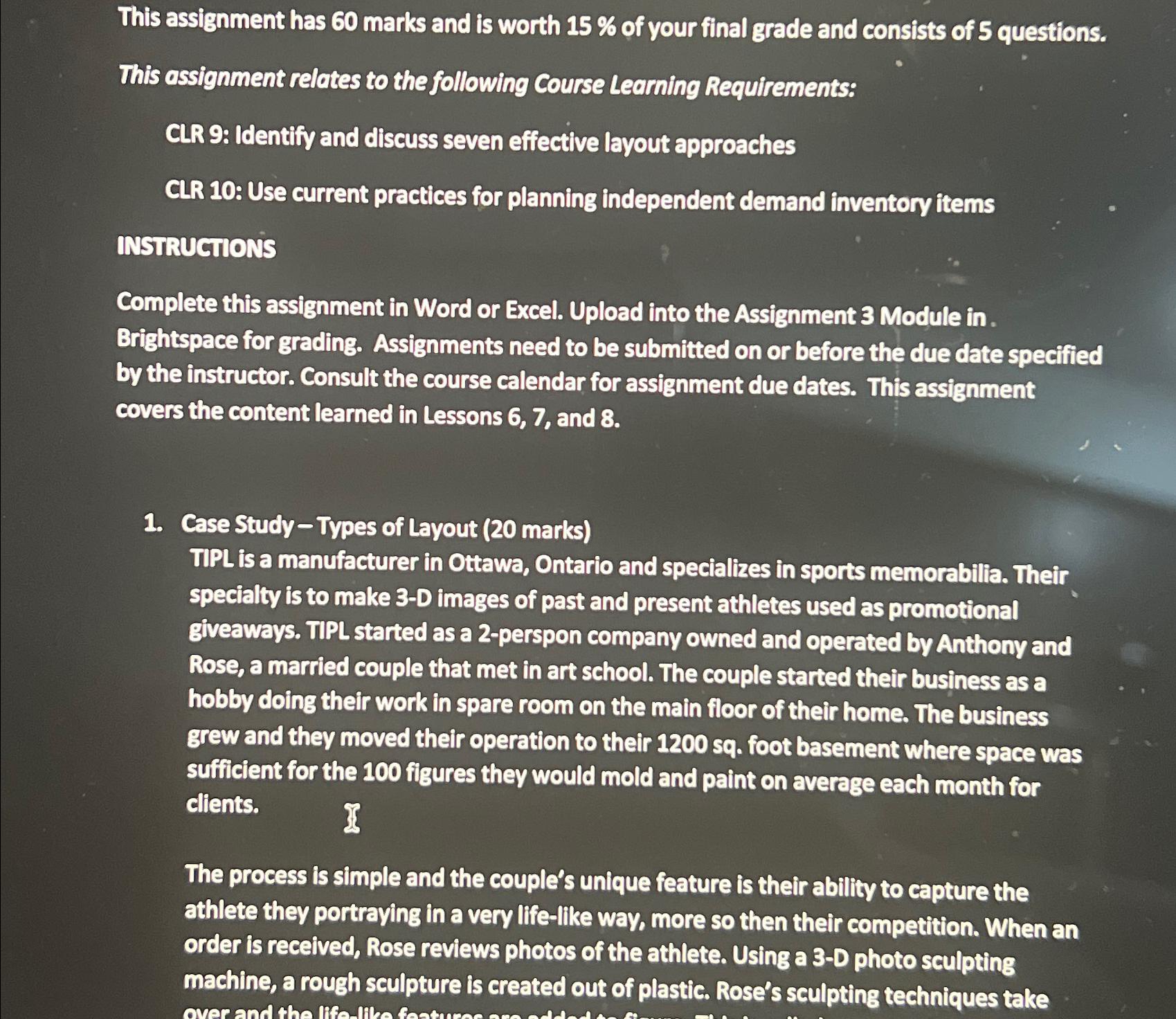  This assignment has 60 marks and is worth 15% of your