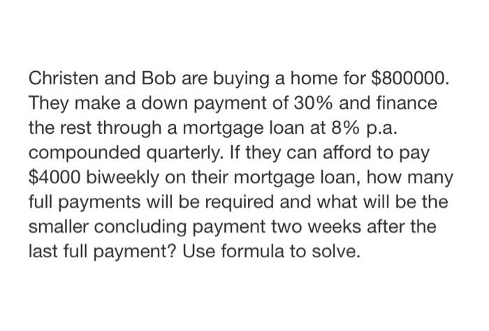 PLEASE USE FORMULA TO SOLVE STEP BY STEP NOT EXCEL OR ANYTHING