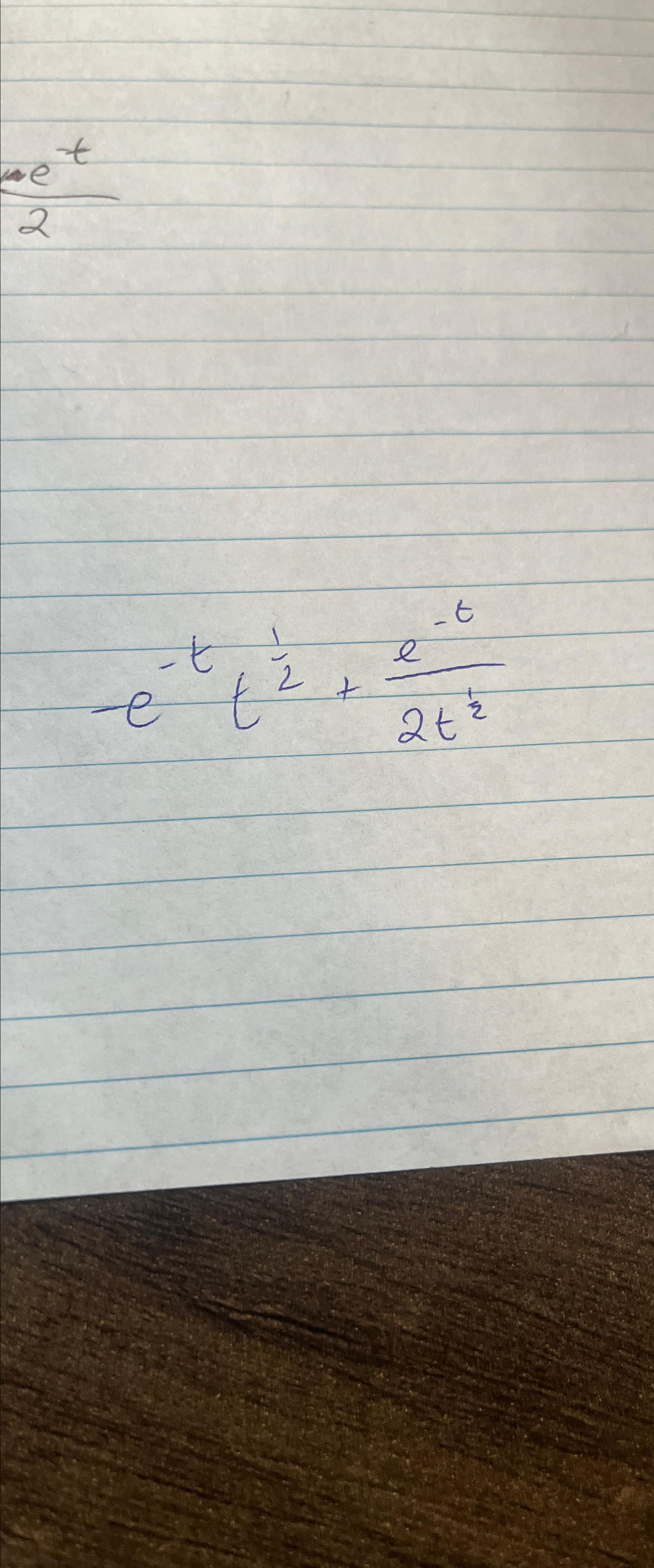  -e-tt12+e-t2t12 Find the derivative 