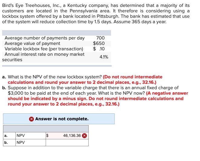 a & b answer please Bird's Eye Treehouses, Inc., a Kentucky company,