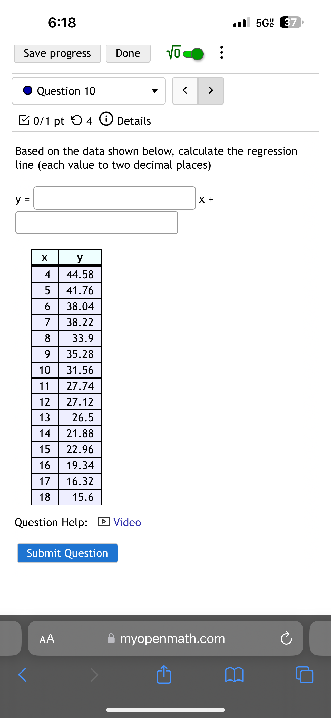 indeed significant, predict what value (on average) for the explanatory variable will