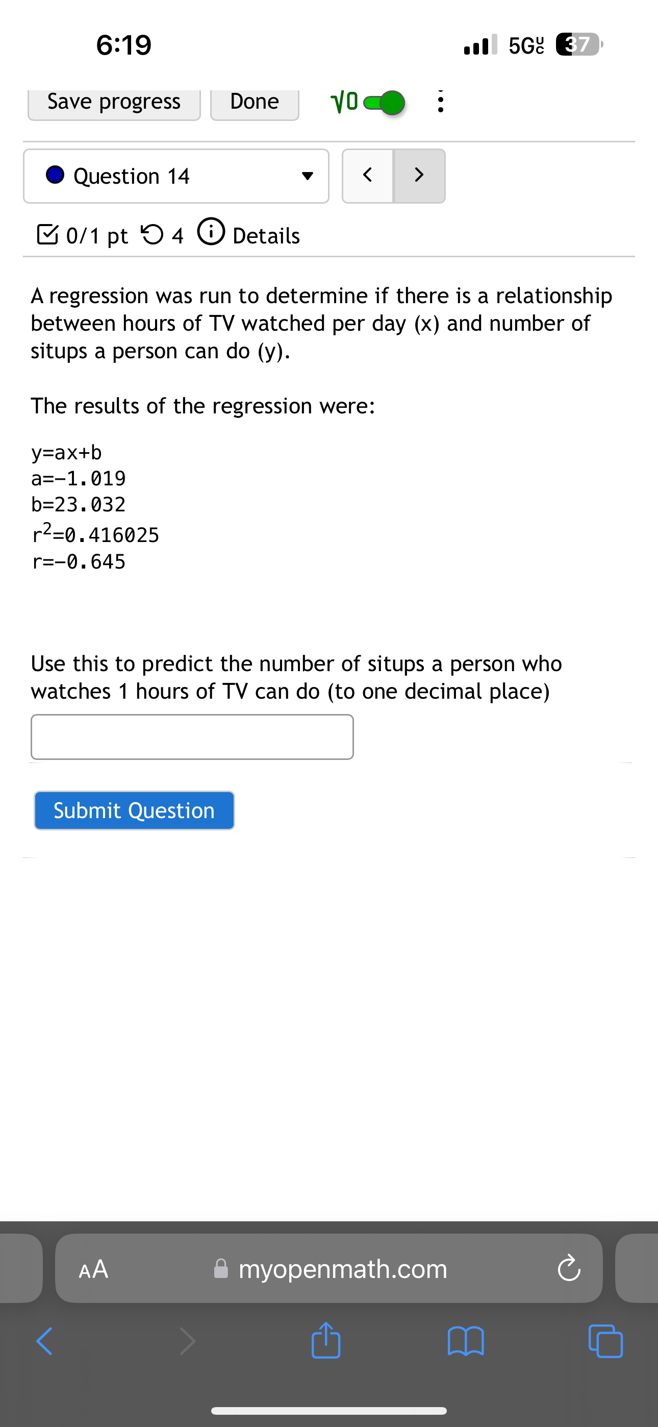 Save progress Done Vo @ X Question 2 v Mo0/1pt O3 @