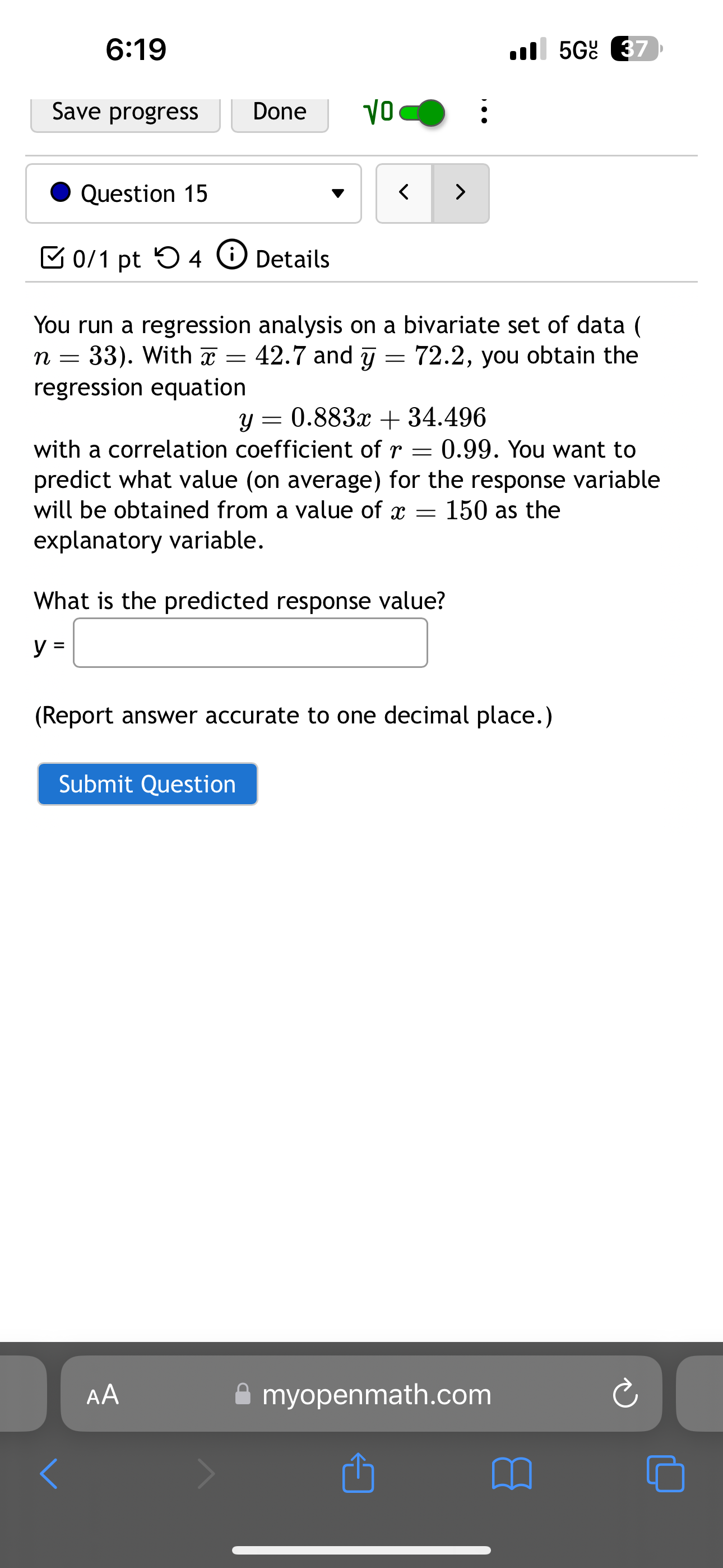 Details Score on last try: O of 1 pts. See Details for
