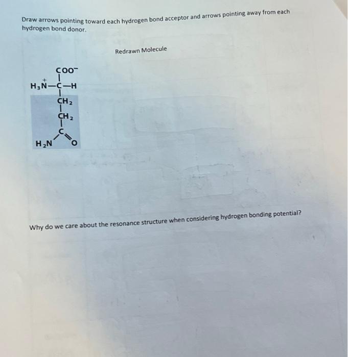  Draw arrows pointing toward each hydrogen bond acceptor and arrows pointing