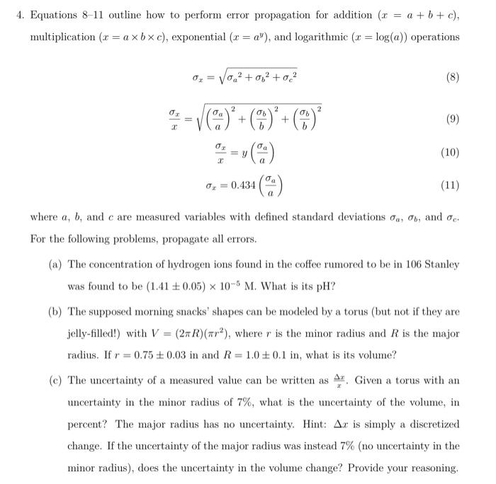 please help answer all 3 questins 4. Equations 8-11 outline how to