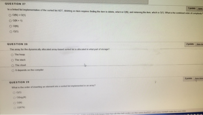 nodes in the tree O Whether the tree is a binary tree