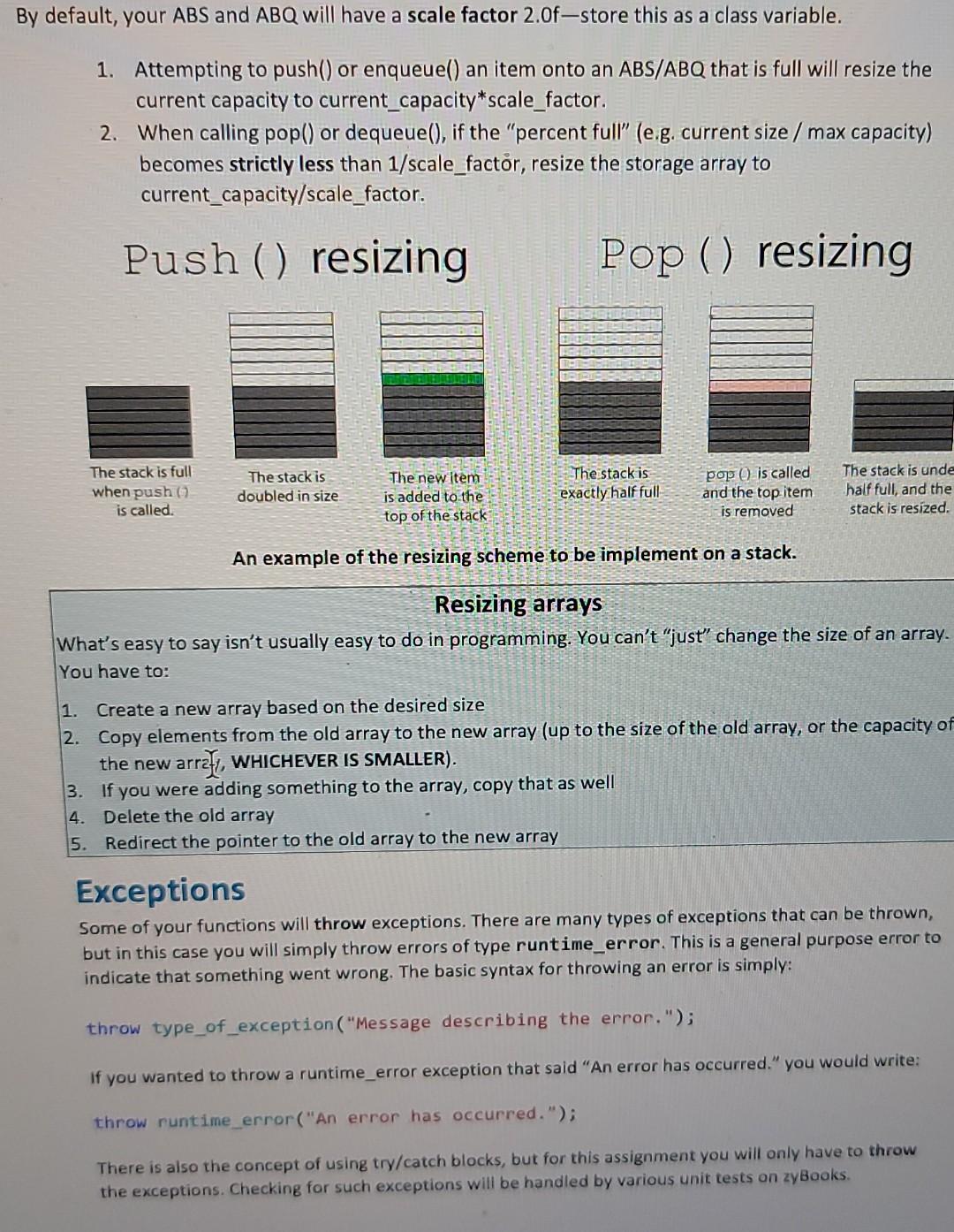 Part 1 In this assignment you are going to create a Stack