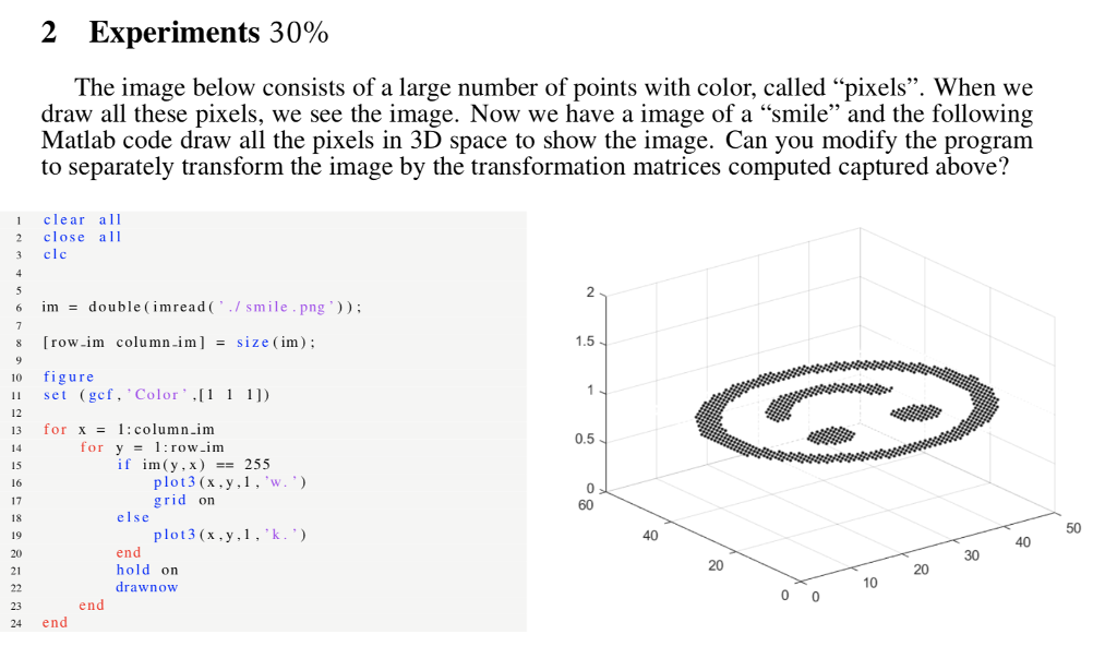 Matlab code. Here is the smile file. Here are the transformation matrices