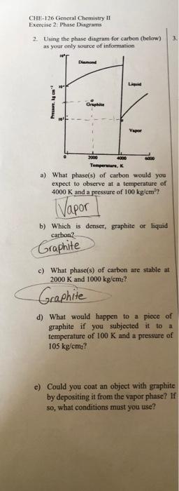  CHE-126 General Chemistry II Exercise 2. Phase Diagrams 2. Using the