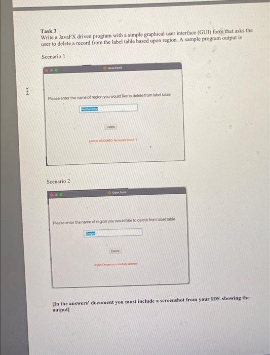 b Task 3 Write a JavaFX driven program with a simple graphical