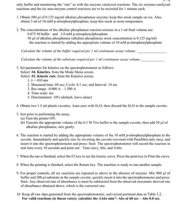 you calculate one example of each column (corrected A410, p-nitrophenolate, p-nitrophenol and