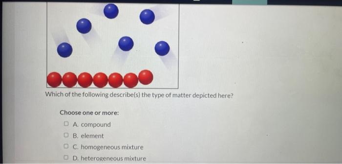 Use R to indicate red atoms and B to indicate blue atoms