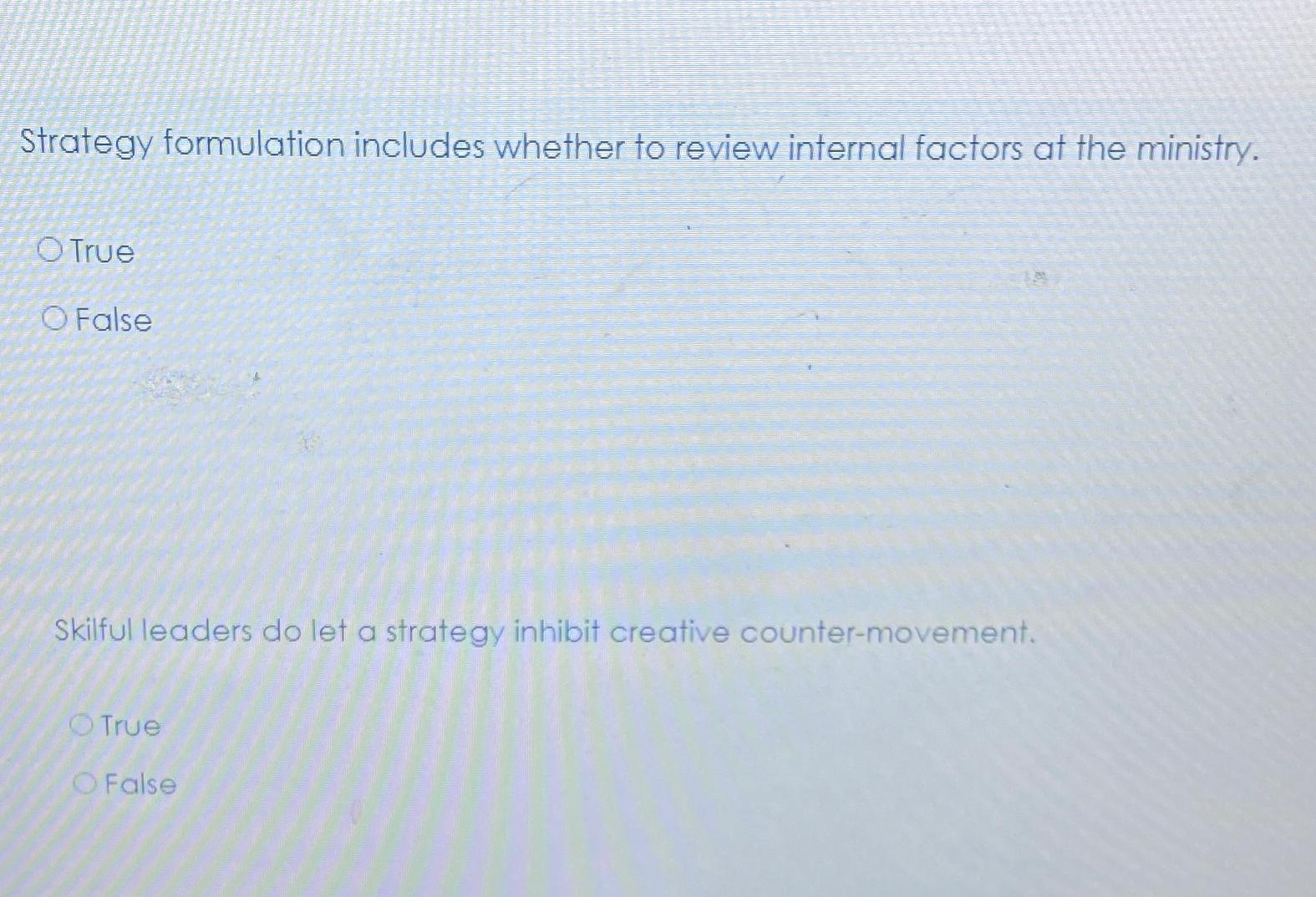  Strategy formulation includes whether to review internal factors at the ministry.