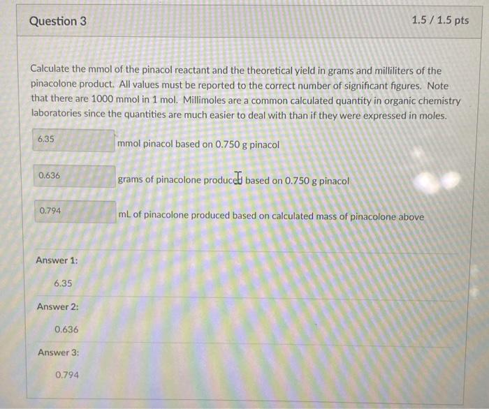 this is correct answer please show steps Calculate the mmol of the