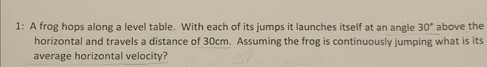  1: A frog hops along a level table. With each of