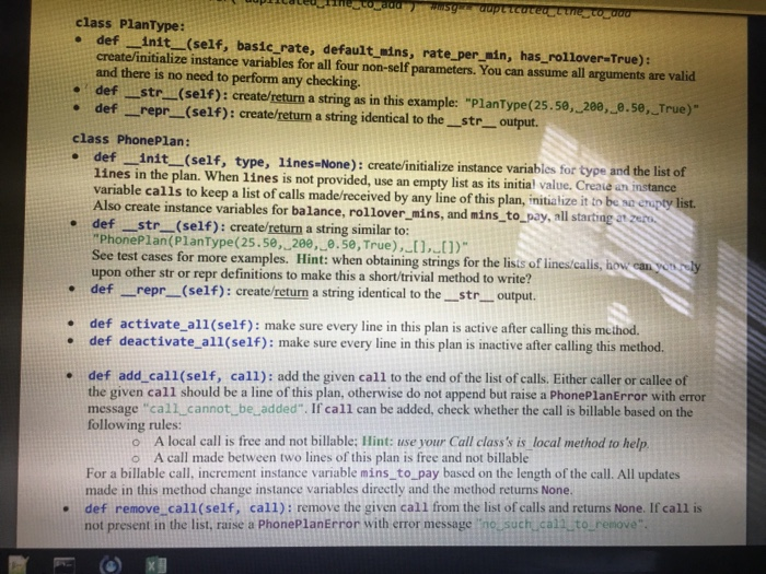  class PlanType: . def init _(self, basic_rate, default mins, rate_per min,