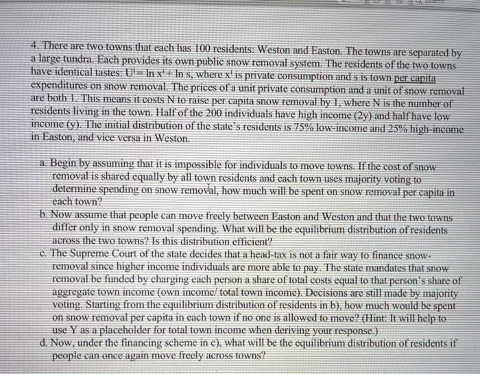  Please help me on Question C and D Thanks! 4. There