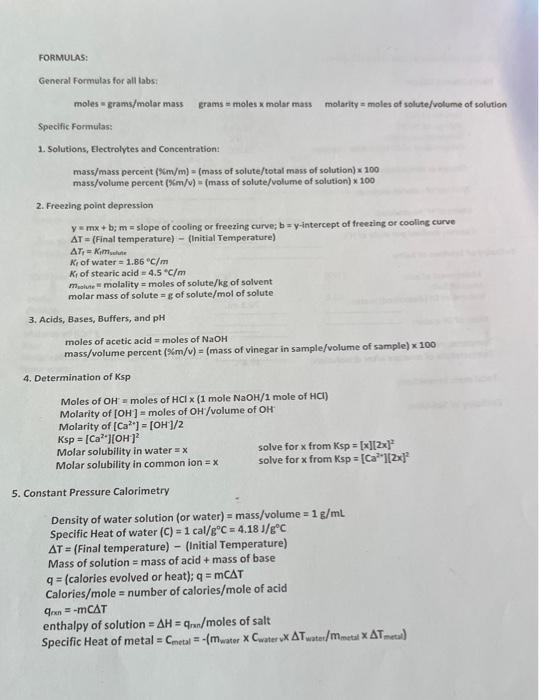 Freezing polint depression y=mx+b;m= slope of cooling or freezing curve; b=y-intercept of