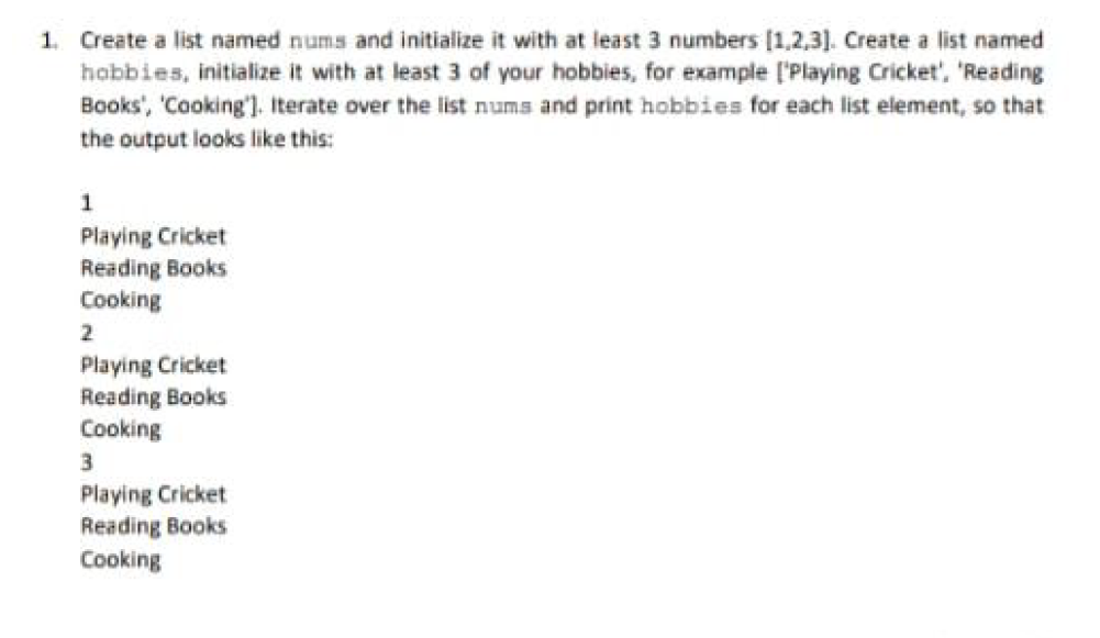 NEED THIS SOLVED IN PYTHON 1. Create a list named nums and