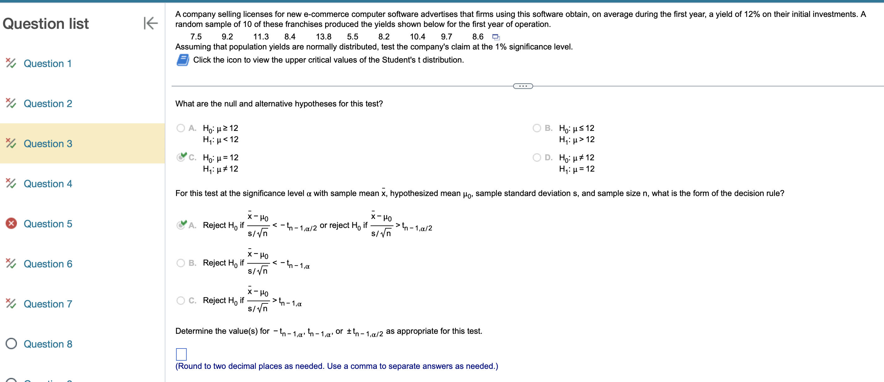 Question list Question 1 Question 2 Question 3 Question 4 Question