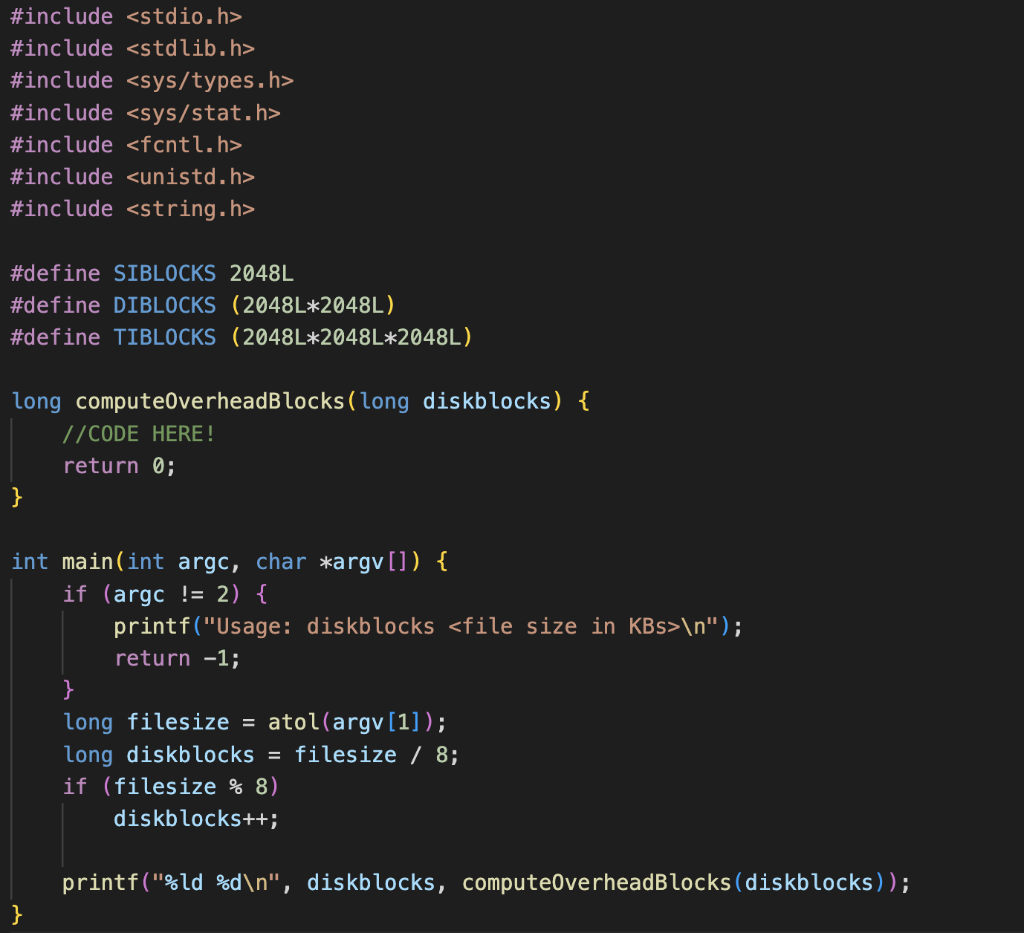 learned about the # of storage blocks and overhead blocks required to