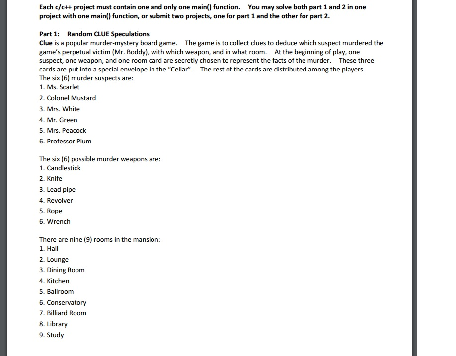 Make sure the code prompts user to enter the killer, and the