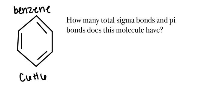  How many total sigma bonds and pi bonds does this molecule