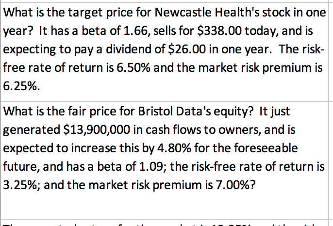 Please use excel and/or excel functions to supplement my learning. Be