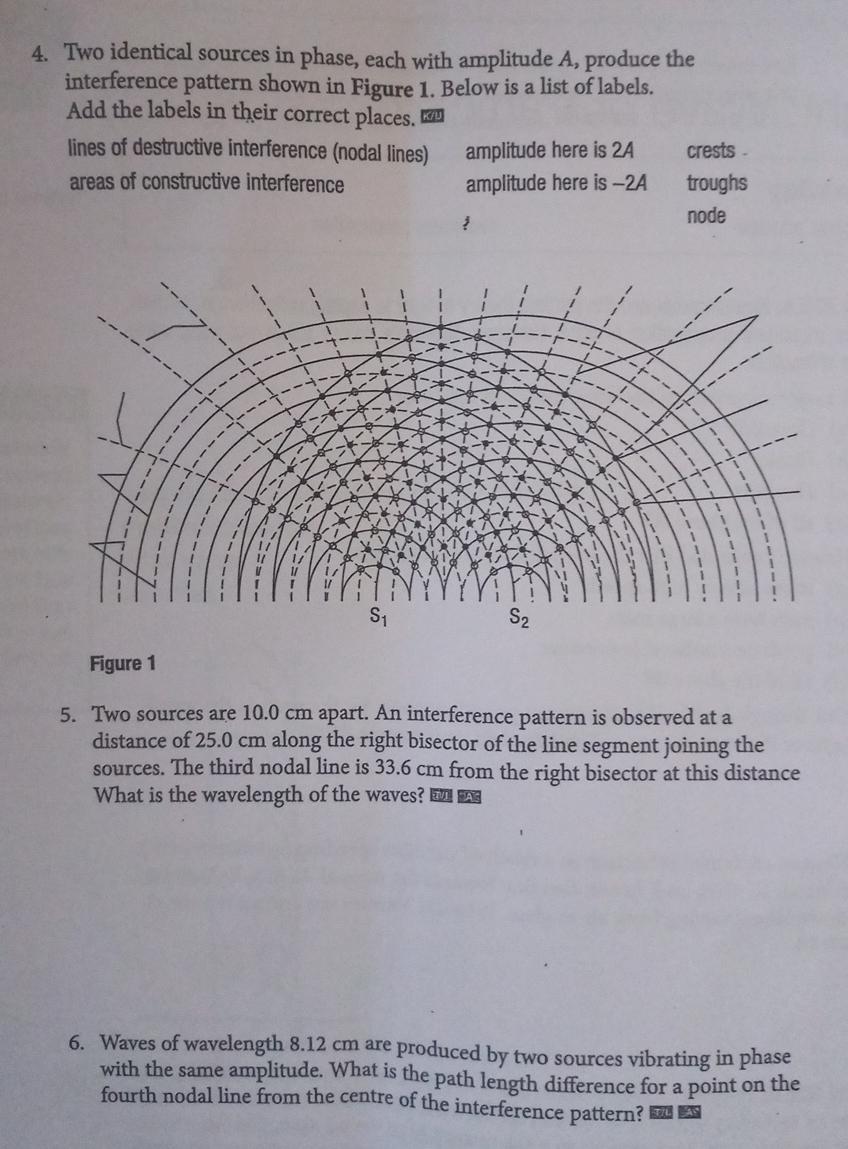  Two identical sources in phase, each with amplitude A, produce the