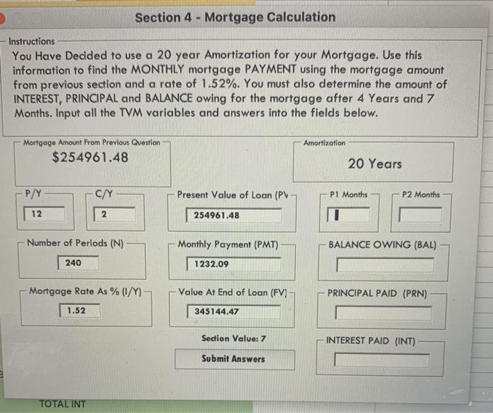 could you please help me with finding out the intrest balance and
