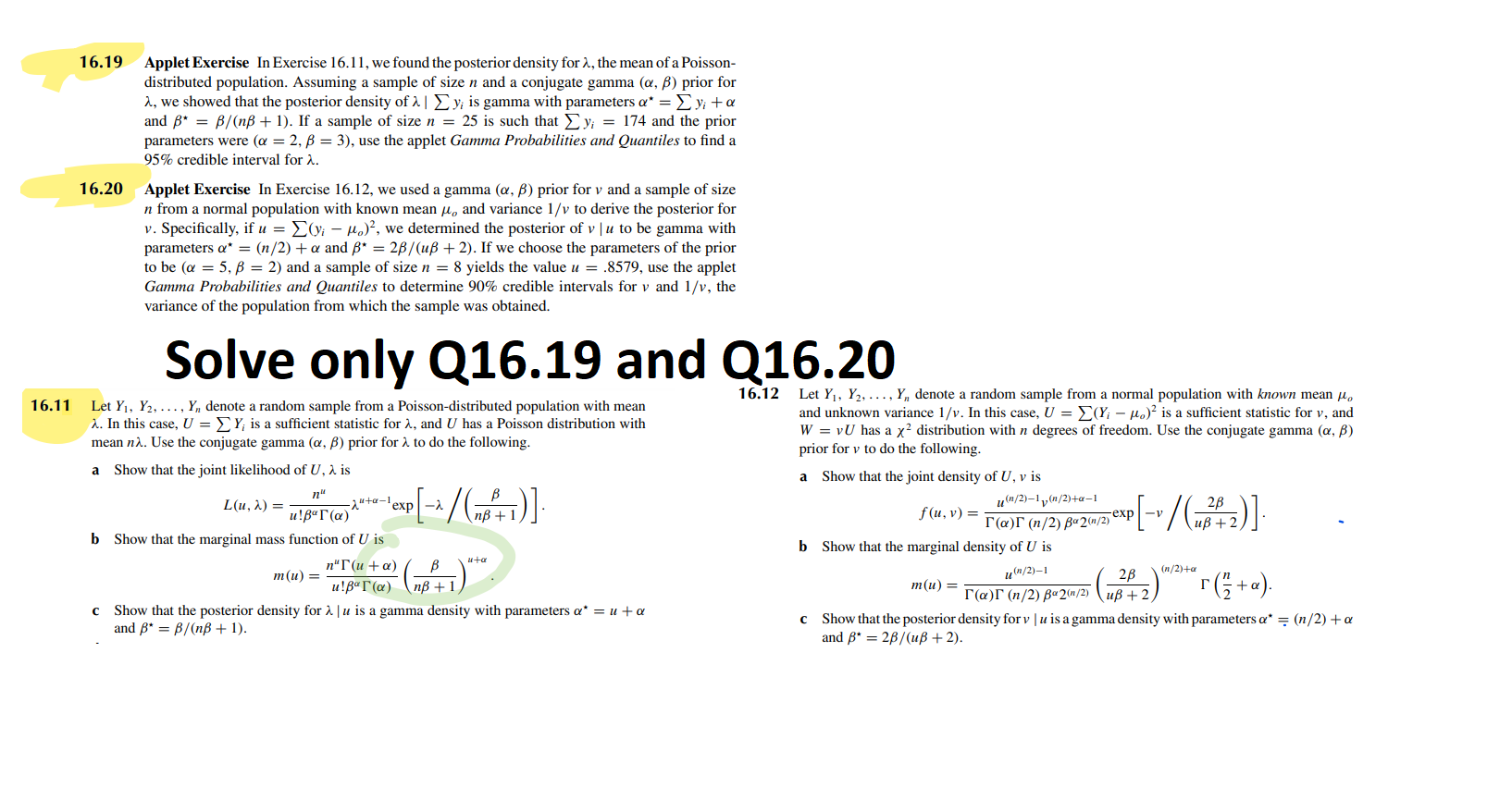  Applet Exercise In Exercise 16.11, we found the posterior density for