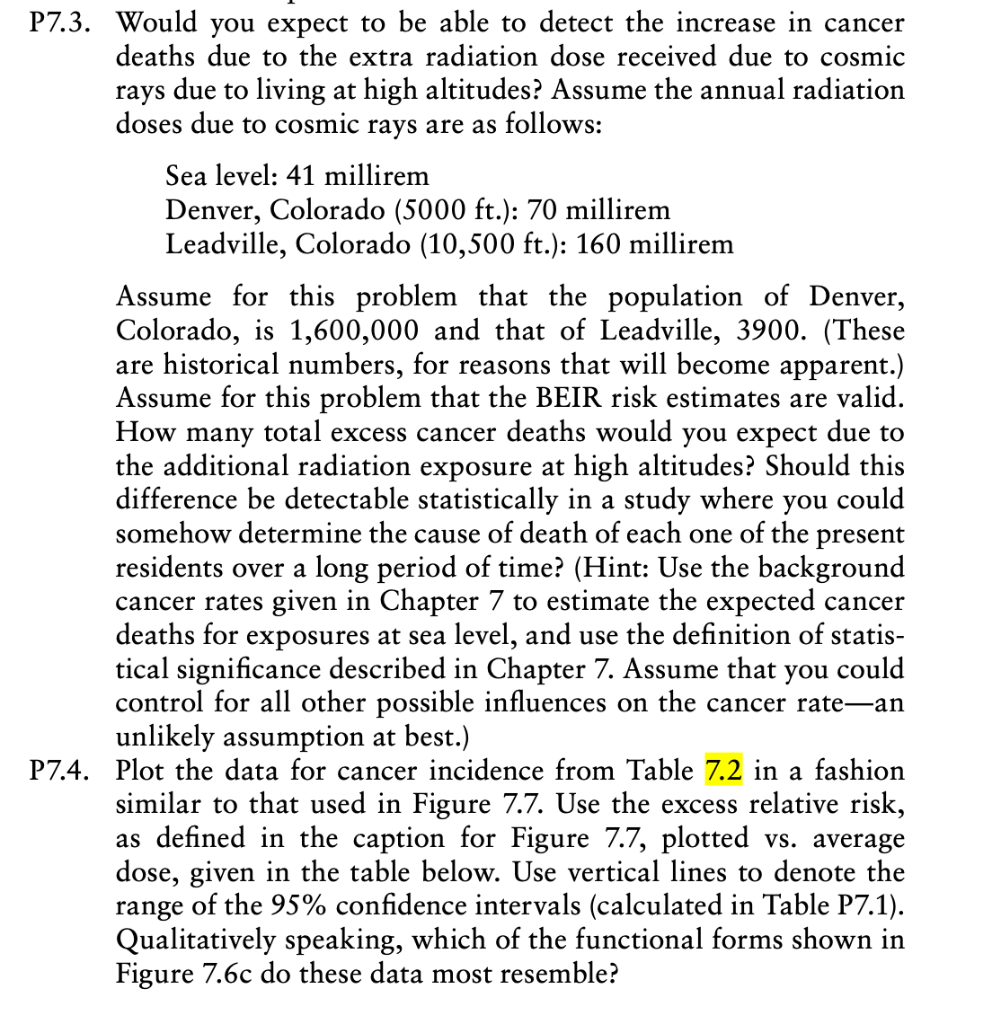P7.3. Would you expect to be able to detect the increase in