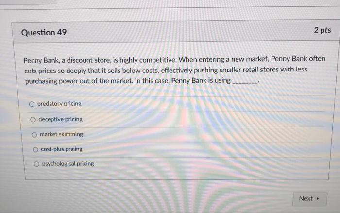 or are not actually available to consumers. Allowance Cost-plus Psychological Deceptive Predatory