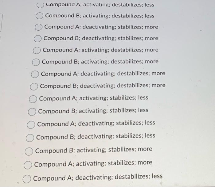 pKa ? Choose the option that includes the correct responses to each
