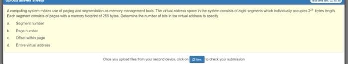 management. The virtual address space in the systems of eight segments which