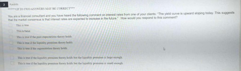 2 4 points ***** UP TO TWO ANSWERS MAY BE CORRECT***