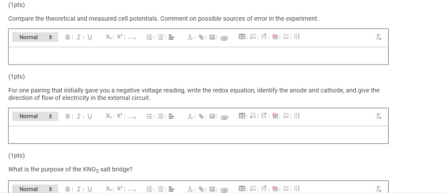 cell (V) 1.16 1.16 1.14 Data Colleection - Preparation of Standard Solutions