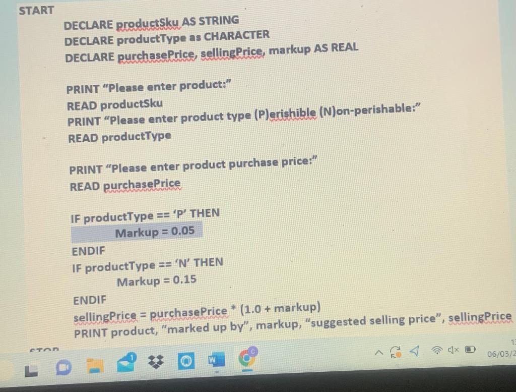 Using the template and the assumed values ( product = "milk", productType