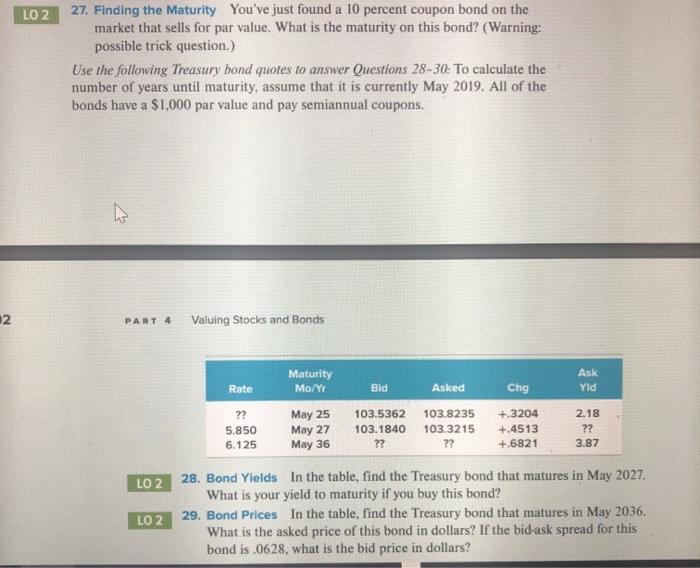 all please LO 2 27. Finding the Maturity You've just found a