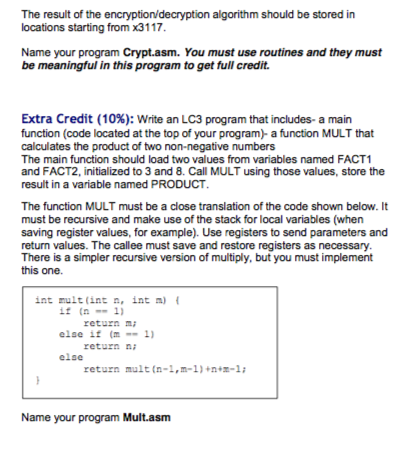 I would like to be answer using LC3 program The result